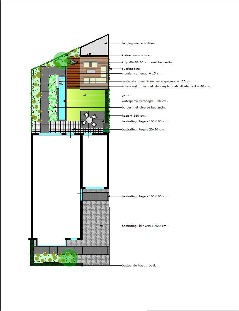 Voorbeeld tuinontwerp kavel 9 t Blazoen te Best